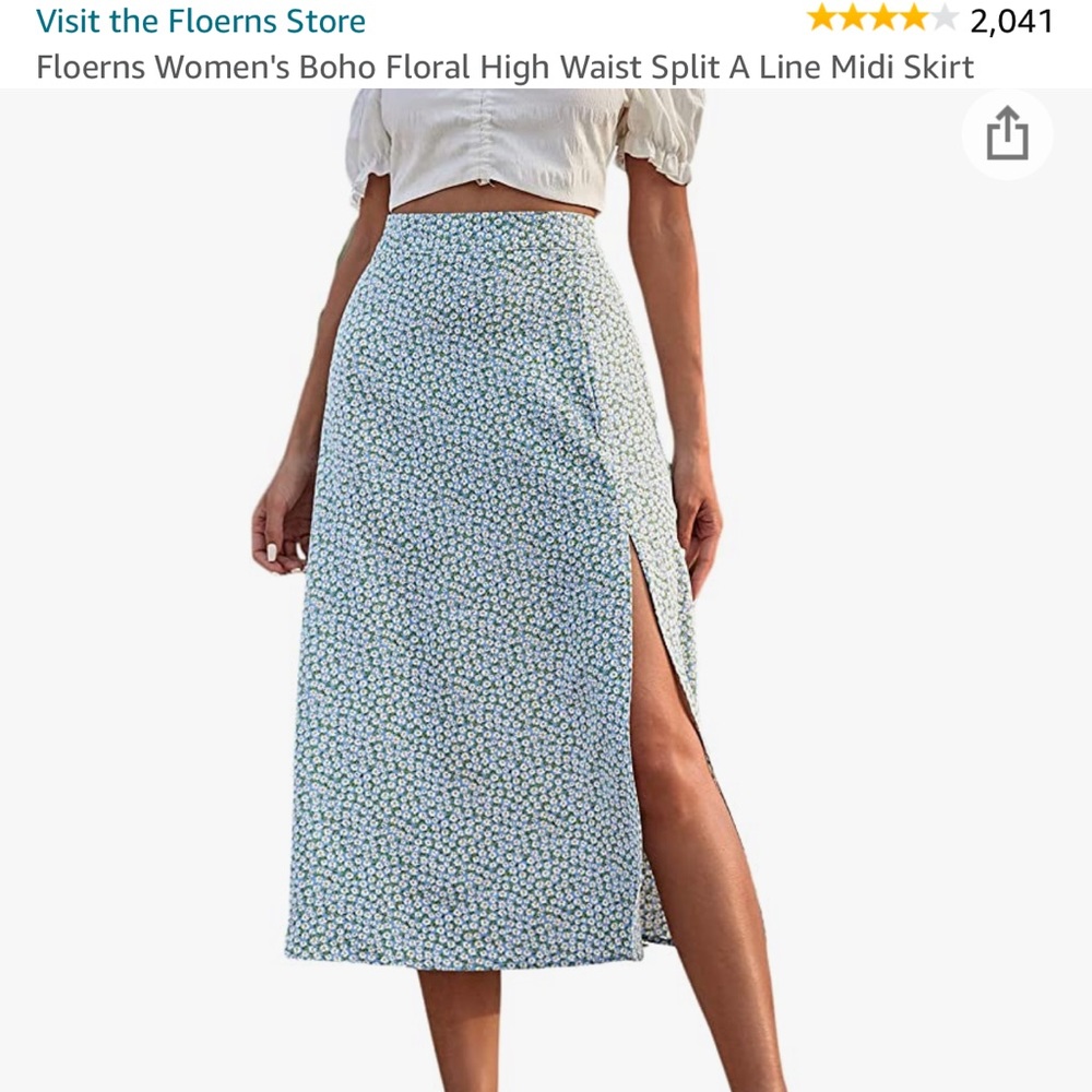Floerns High Waist Split MIDI Skirt